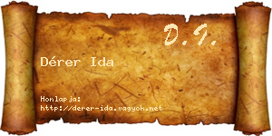 Dérer Ida névjegykártya